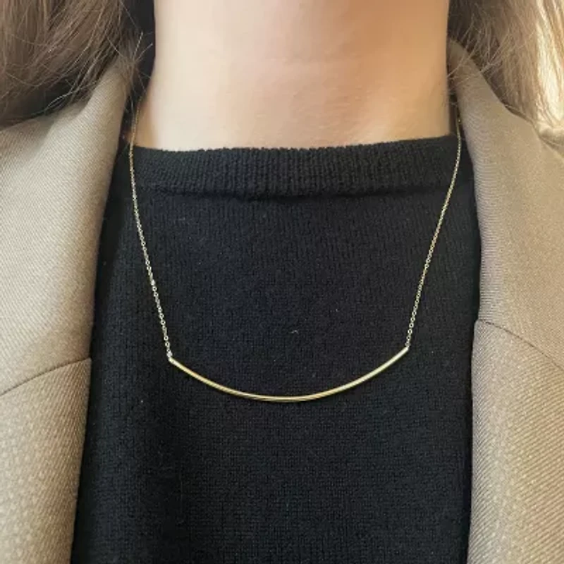 Made in Italy Womens 10K Gold 18 Inch Rolo Chain Necklace