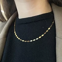 Made in Italy Womens 14K Gold 18 Inch Link Chain Necklace