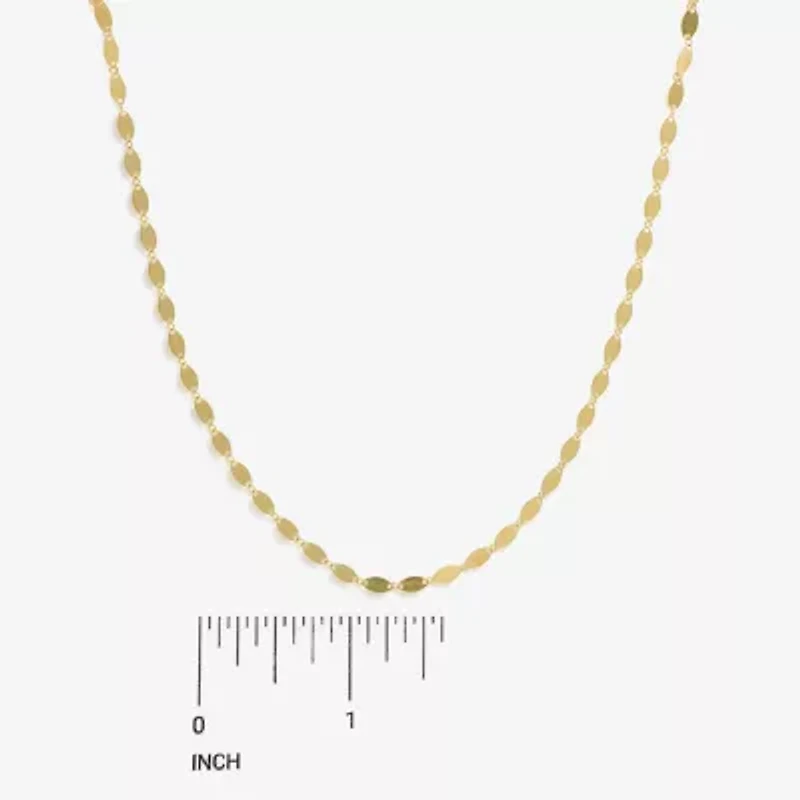 Made in Italy Womens 14K Gold 18 Inch Link Chain Necklace