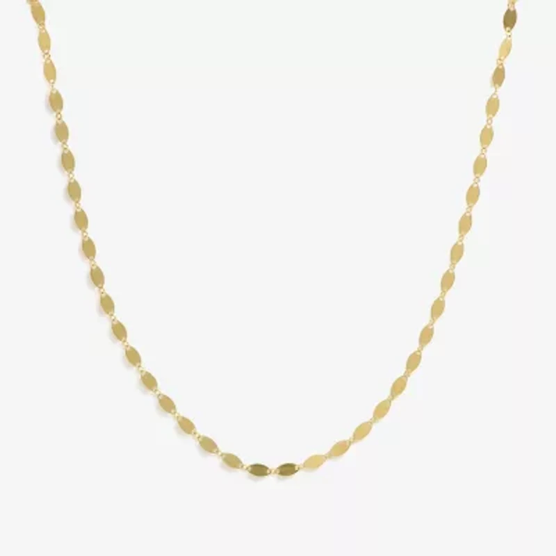 Made in Italy Womens 14K Gold 18 Inch Link Chain Necklace