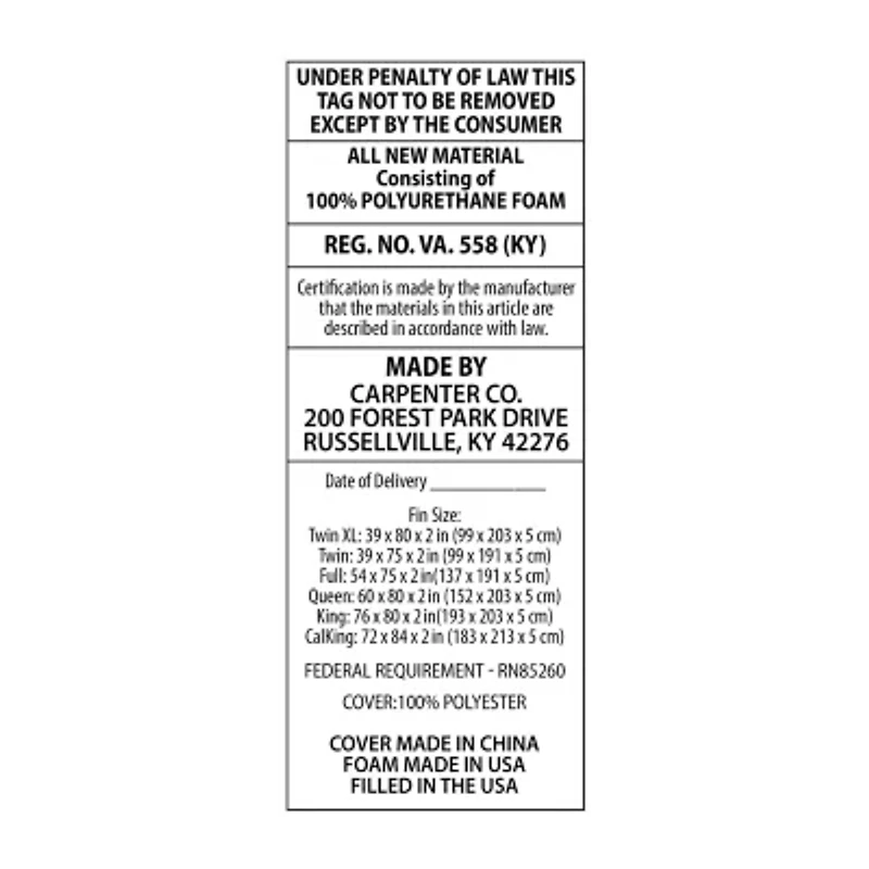 Comfort Tech 2IN Serene Foam Mattress Topper