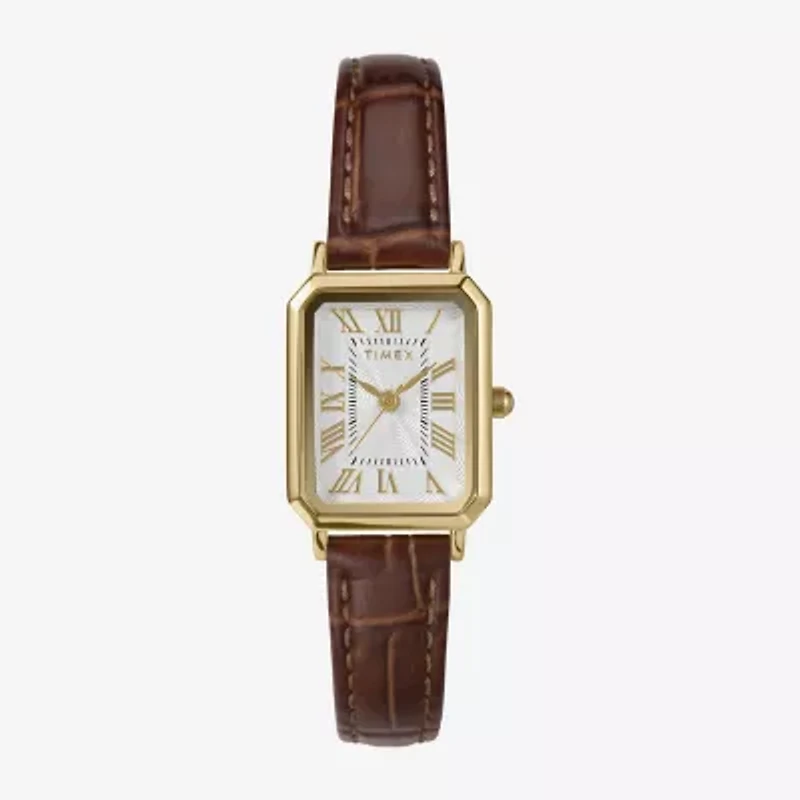 Timex Womens Brown Leather Strap Watch Tw2y00900ji