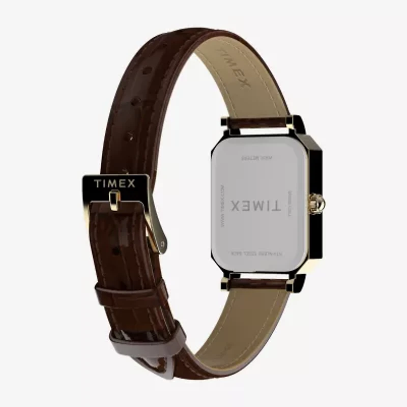 Timex Womens Brown Leather Strap Watch Tw2y00900ji