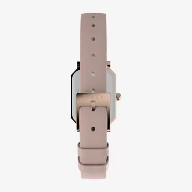 Timex Womens Pink Leather Strap Watch Tw2y01100ji