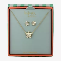 Bijoux Bar Delicates Womens Cubic Zirconia Flower 2-pc. Jewelry Set