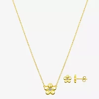 Bijoux Bar Delicates Womens Cubic Zirconia Flower 2-pc. Jewelry Set