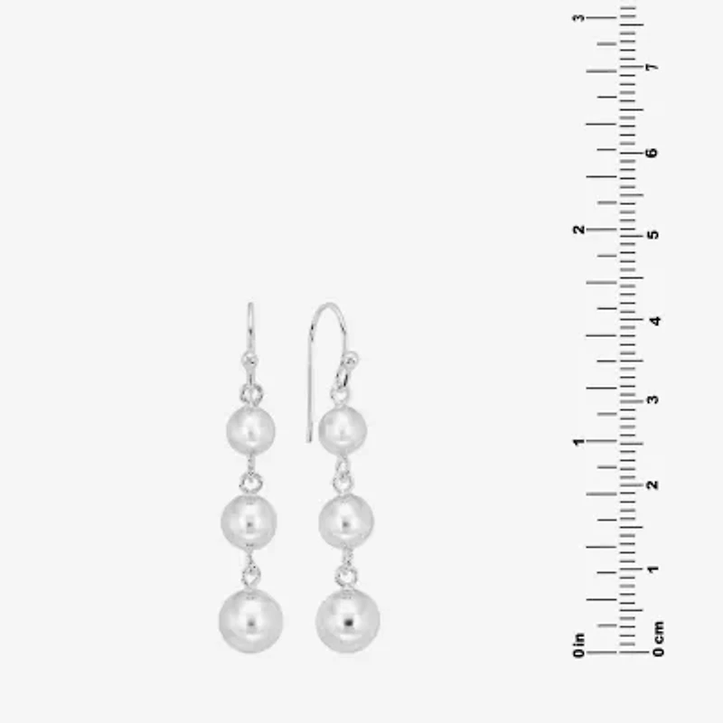 Silver Reflections Womens Pure Silver Over Brass Ball Drop Earrings
