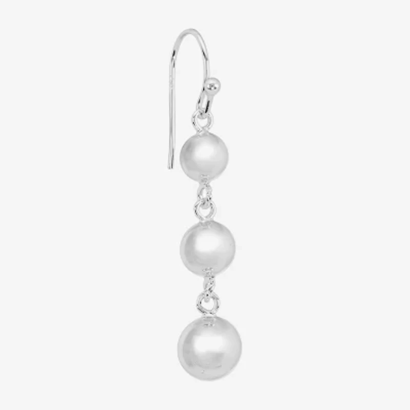 Silver Reflections Womens Pure Silver Over Brass Ball Drop Earrings