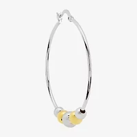 Silver Reflections Womens 48.7mm Ball Hoop Earrings