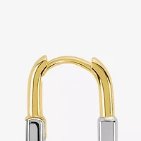 Silver Reflections Womens 21.1mm Rectangular Hoop Earrings