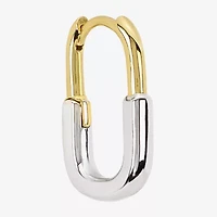 Silver Reflections Womens 21.1mm Rectangular Hoop Earrings