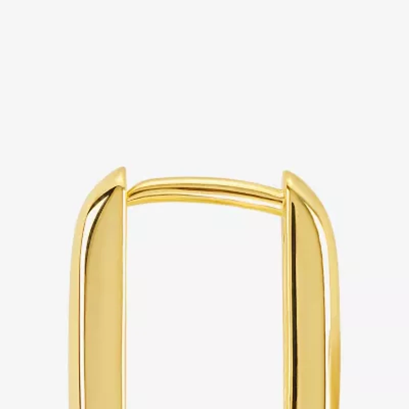 Silver Reflections Womens 14K Gold Over Brass Rectangular Drop Earrings