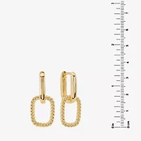 Silver Reflections Womens 14K Gold Over Brass Rectangular Drop Earrings