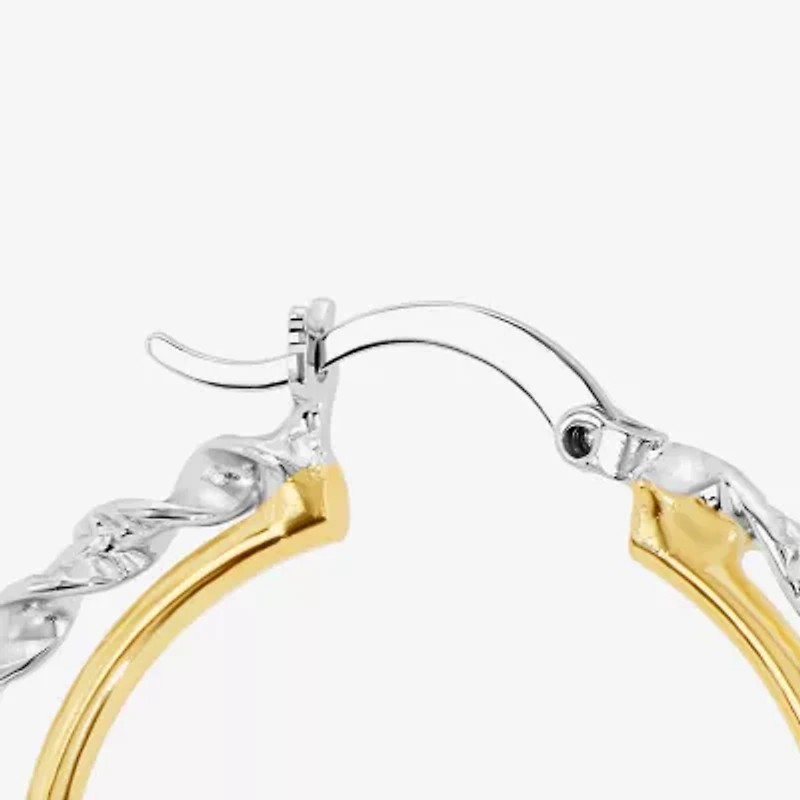 Silver Reflections Womens 41.9mm Hoop Earrings