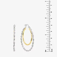 Silver Reflections Womens 41.9mm Hoop Earrings