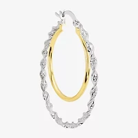 Silver Reflections Womens 41.9mm Hoop Earrings