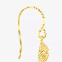 Silver Reflections Womens White Simulated Pearl 14K Gold Over Brass Drop Earrings