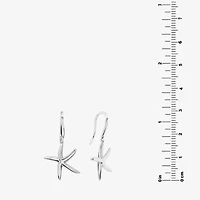 Silver Reflections Starfish Womens Pure Silver Over Brass Drop Earrings