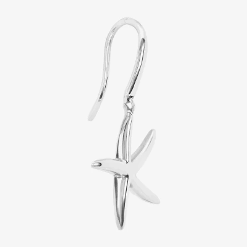 Silver Reflections Starfish Womens Pure Silver Over Brass Drop Earrings