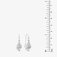 Silver Reflections Shell Womens Pure Silver Over Brass Drop Earrings