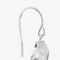 Silver Reflections Shell Womens Pure Silver Over Brass Drop Earrings