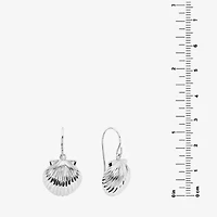 Silver Reflections Shell Womens Pure Silver Over Brass Drop Earrings