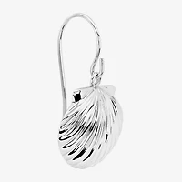 Silver Reflections Shell Womens Pure Silver Over Brass Drop Earrings