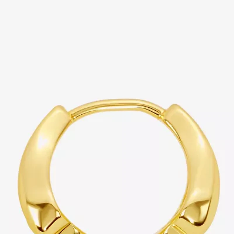 Silver Reflections Shell Womens 14K Gold Over Brass 13.2mm Hoop Earrings