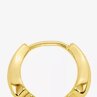 Silver Reflections Shell Womens 14K Gold Over Brass 13.2mm Hoop Earrings