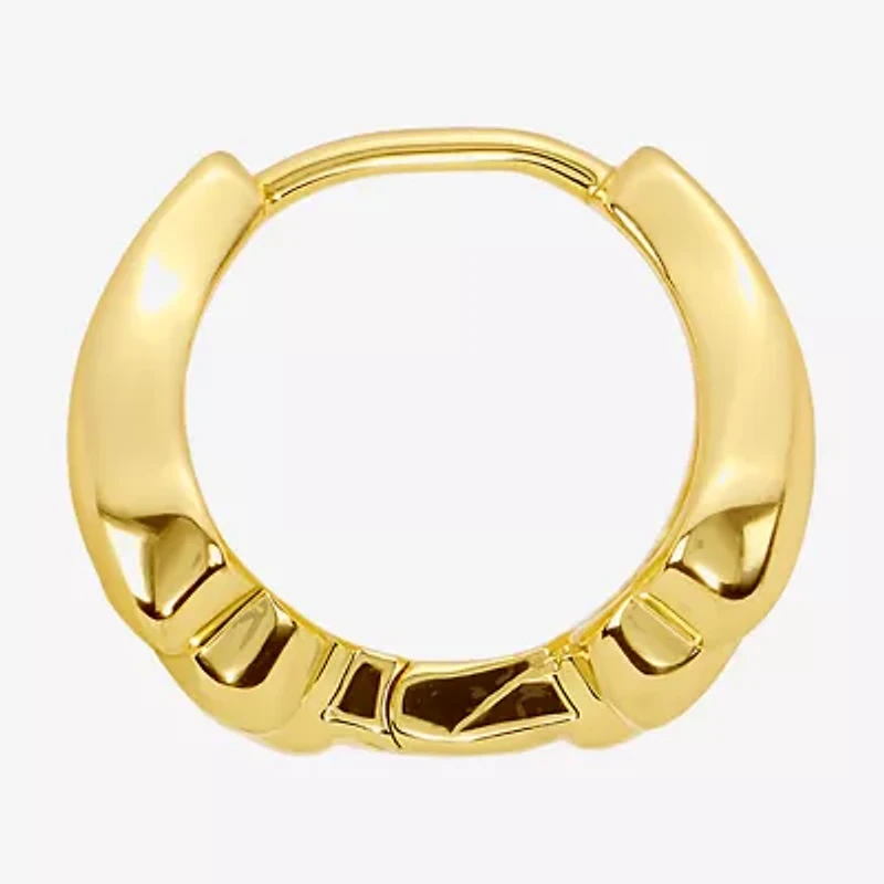 Silver Reflections Shell Womens 14K Gold Over Brass 13.2mm Hoop Earrings