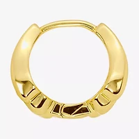 Silver Reflections Shell Womens 14K Gold Over Brass 13.2mm Hoop Earrings