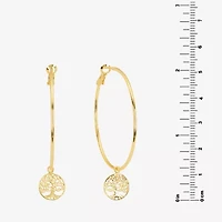 Silver Reflections Saint Jude Womens 14K Gold Over Brass 64.5mm Hoop Earrings