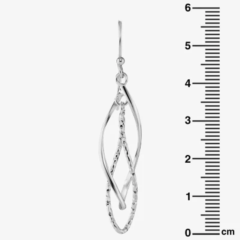 Silver Reflections Womens Pure Silver Over Brass Drop Earrings