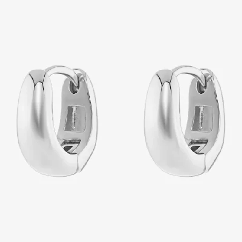 Silver Reflections Womens 18mm Hoop Earrings