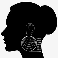 Silver Reflections Womens 30mm Hoop Earrings