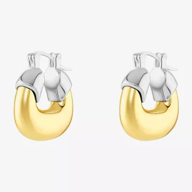 Silver Reflections Womens 18K Gold Over Brass 25mm Hoop Earrings