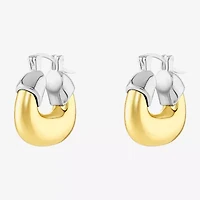 Silver Reflections Womens 18K Gold Over Brass 25mm Hoop Earrings