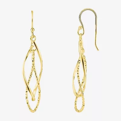 Silver Reflections Womens 18K Gold Over Brass Drop Earrings