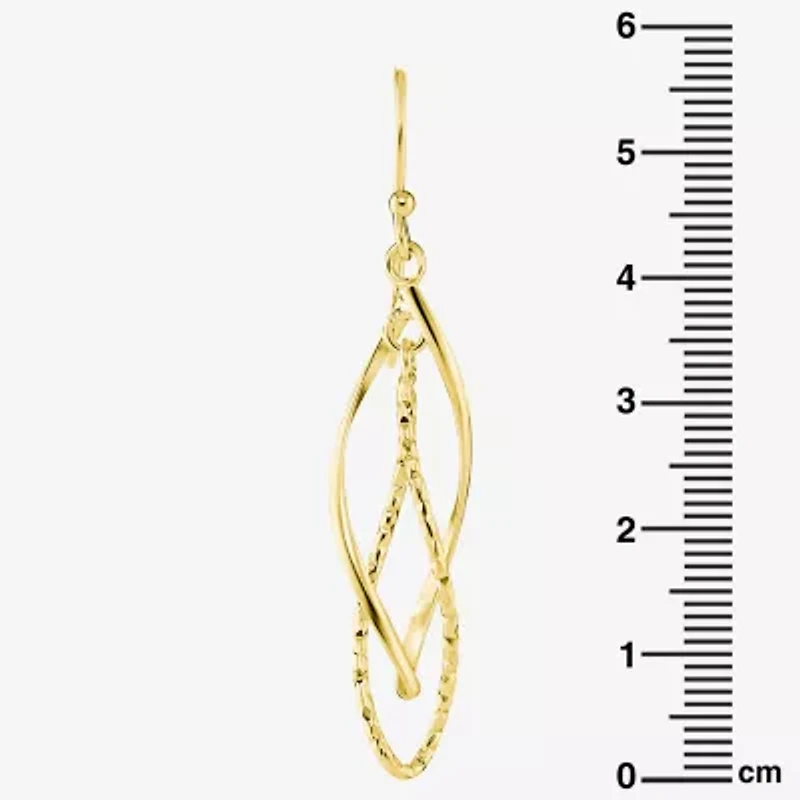 Silver Reflections Womens 18K Gold Over Brass Drop Earrings