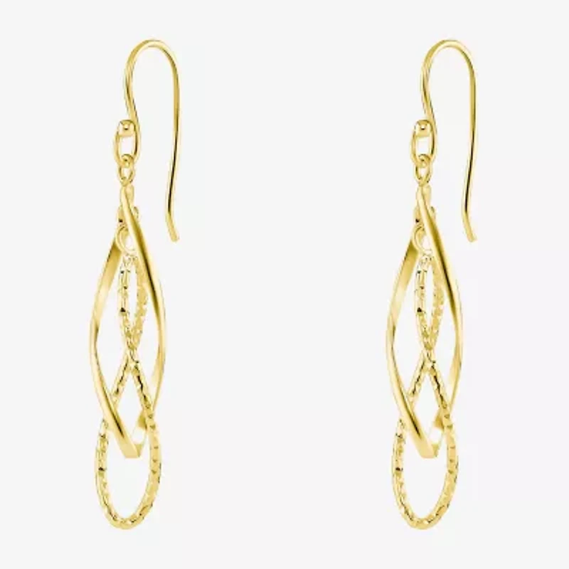 Silver Reflections Womens 18K Gold Over Brass Drop Earrings