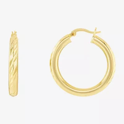 Silver Reflections Womens 18K Gold Over Brass 30mm Hoop Earrings