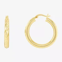 Silver Reflections Womens 18K Gold Over Brass 30mm Hoop Earrings
