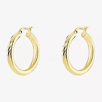 Silver Reflections Womens 18K Gold Over Brass 30mm Hoop Earrings