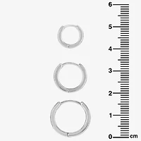 Silver Reflections Womens 3 Pair Earring Set