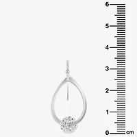 Sparkle Allure Womens White Crystal Pure Silver Over Brass Drop Earrings
