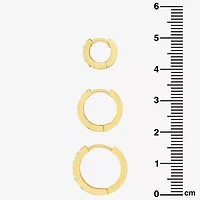 Sparkle Allure Womens White Crystal 18K Gold Over Brass 3 Pair Earring Set