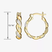 Sparkle Allure Diamond Accent 18K Gold Over Brass Curved Hoop Earrings