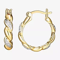 Sparkle Allure Diamond Accent 18K Gold Over Brass Curved Hoop Earrings