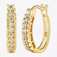 Sparkle Allure Diamond Accent 18K Gold Over Brass Round Hoop Earrings