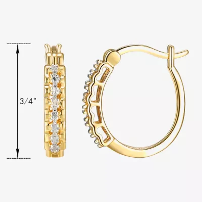 Sparkle Allure Diamond Accent 18K Gold Over Brass Round Hoop Earrings
